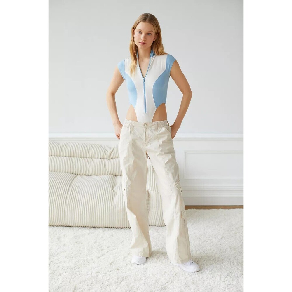 ❤️Out From Under Urban Outfitters Samira Bodysuit Top High Neck Zip-Up S 285380 - Picture 2 of 9